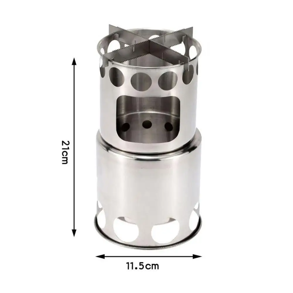 

Outdoor Camping Stove Pot Set For Hiking Travel Picnic Cooking Foldable Windproof Firewood Stove Pot Wood Burning