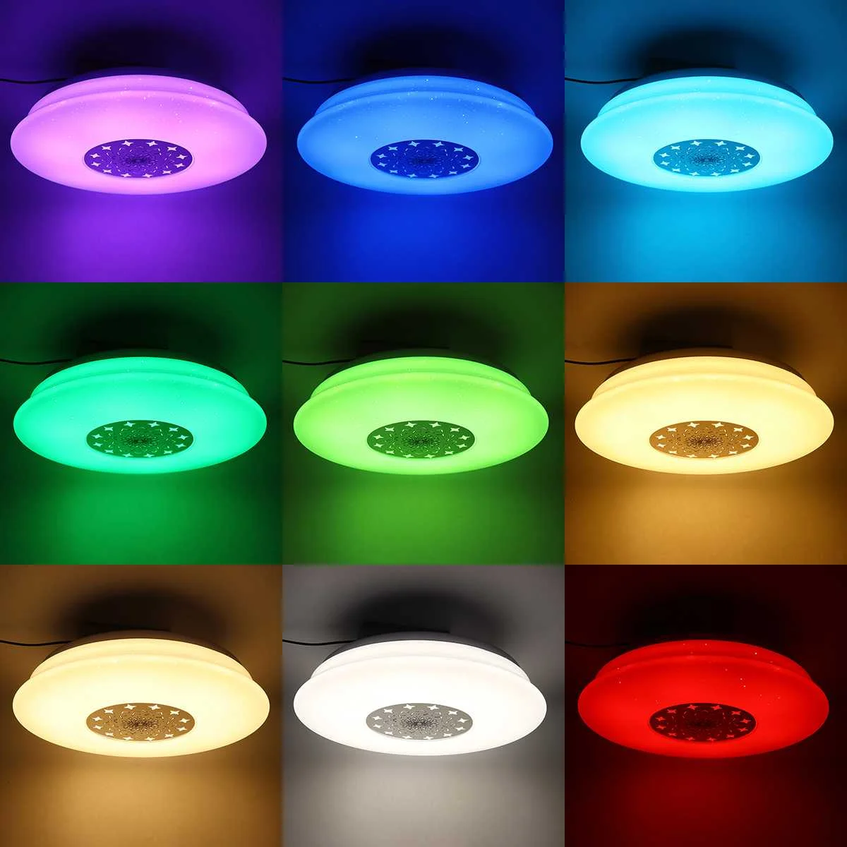 Светодиодный музыкальный потолочный светильник 120 Вт RGB bluetooth динамик лампа для