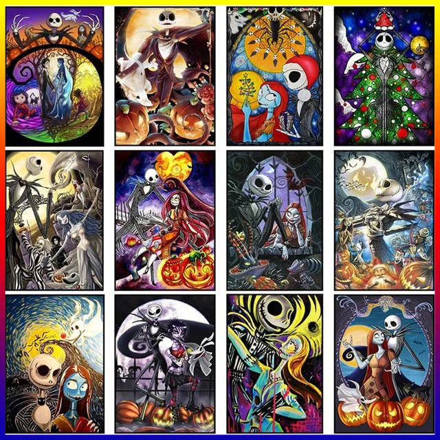 

Hot Sale Nightmare Before Christmas Oil Painting By Numbers for Adults Paint By Numbers Canvas Painting DIY Holiday Decorations
