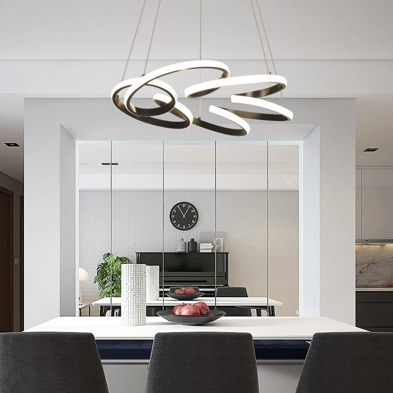 

Modern LED Pendent Lights Musical Note kitchen Decor Hanging Lamp Nordic Simple Curved Light For Living Room Home Loft Lighting