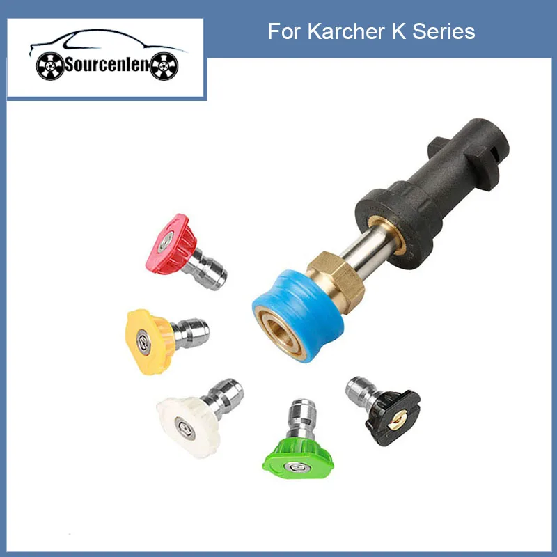 

Pressure Washer Gun Adapter with 1/4 Inch Blue Holder Coupler Brass Female Pressure Washer Nozzles Tips For Karcher K Series.