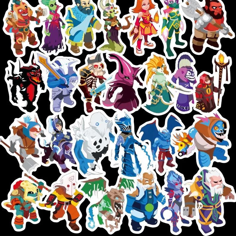 50 шт. наклейки из игры Dota sticker s Dota 2 наклейки с героями для ноутбука Pad багаж наклейка s гитарная наклейка книга стикер пакет
