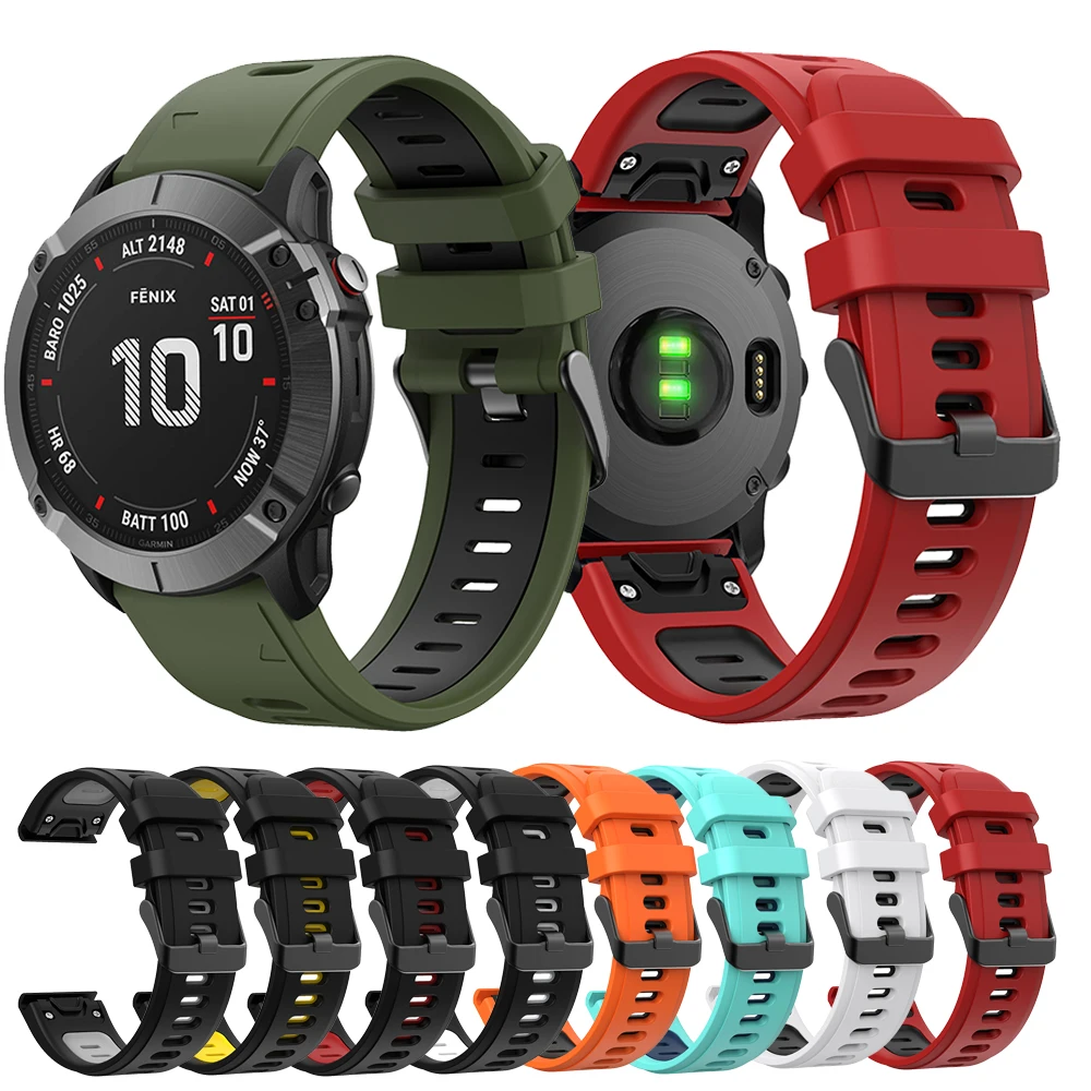 

22 мм ремешок для наручных часов для Garmin Fenix 6 6 PRO / Fenix 5 5 Plus 945 935 Easyfit спортивный силиконовый браслет быстросъемный браслет