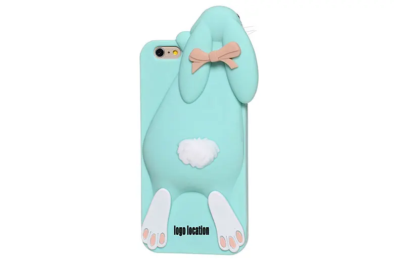 Лидер продаж силиконовый резиновый чехол с милым кроликом для Apple iPhone 6 Plus 5 дюйма