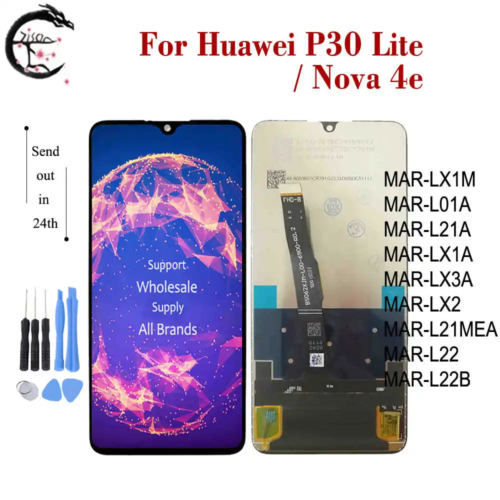 ЖК-дисплей для huawei P30 lite MAR-L01A LX1A LX2 L21A L21MEA L22A LX3A ЖК-дисплей экран в полной комплектации с сенсорным экраном дигитайзер в сборе Nova/4e Дисплей
