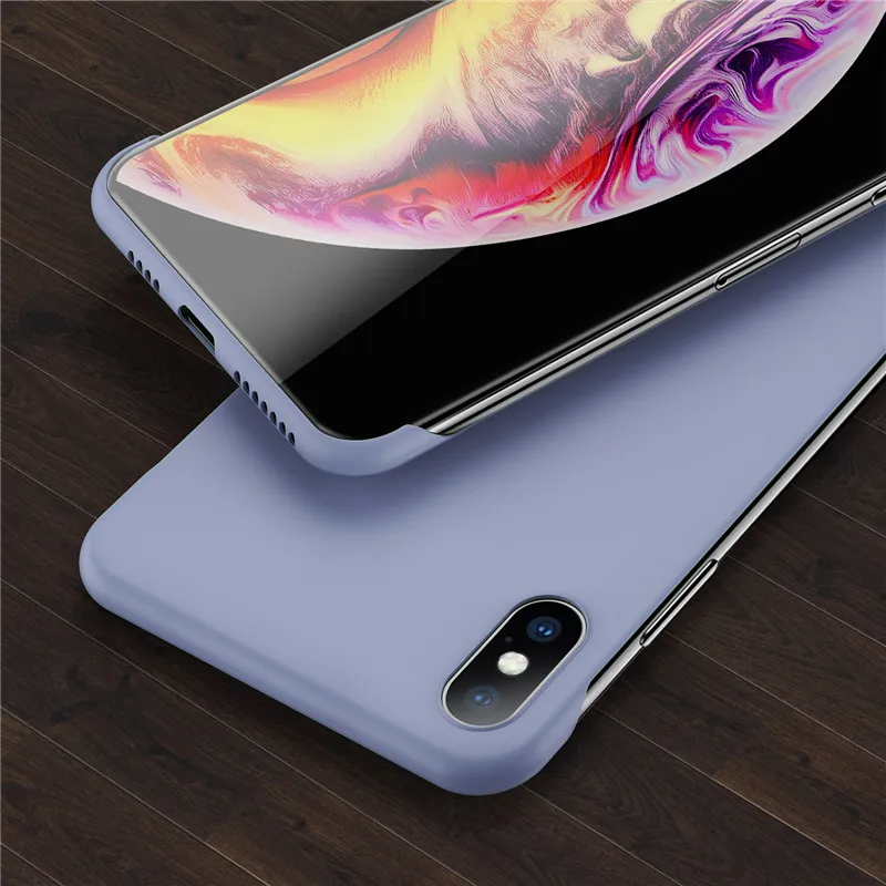 Gray Бескаркасный чехол USLION ярких цветов для iPhone X, XR, XS, Max, 11 Pro, матовый чехол для телефона, для iPhone 11, Pro, Max, 7, 8, 6, 6S Plus, Ультратонкий Жесткий чехол из поликарбоната - Цвет: Gray