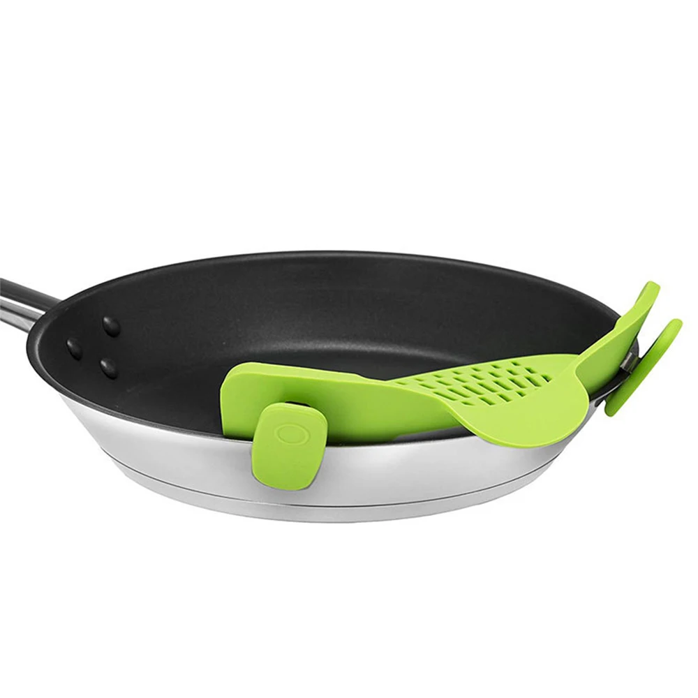 

Kitchen Snap N Strain Strainer Colander Silicone Kitchen Clip Pan Drain Rack Bowl Funnel Rice Pasta Vegetable Washing Tools