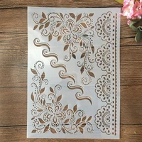 a4 29cm mandala flower edge line diy layering stencils painting scrapbook embossing hollow embellishment printing lace ruler