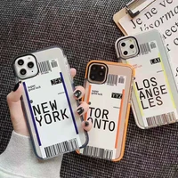 toronto new york luxury air tickets barcode label case for iphone 11 pro x xs max 12 13 7 8 plus los angeles color clear cover