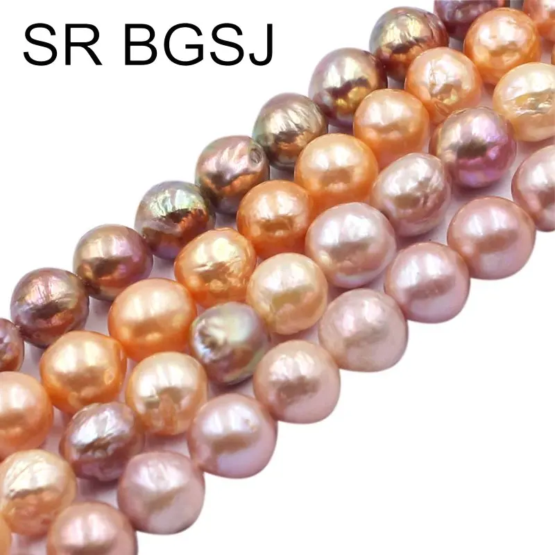 

Free Shipping SR 9-11mm Wholesale Edison Nearly Round Natural Freshwater Pearl DIY Spacer Beads Strand 14"