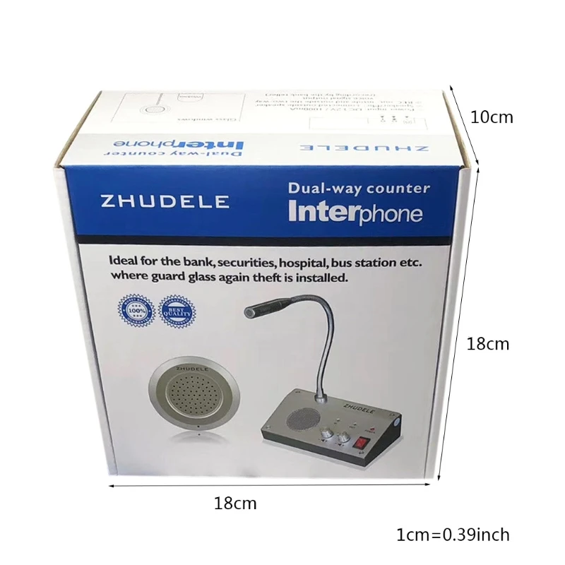 

Dual Way Window-Glass Intercom Interphone Bank Counter Interphone Zero-touch