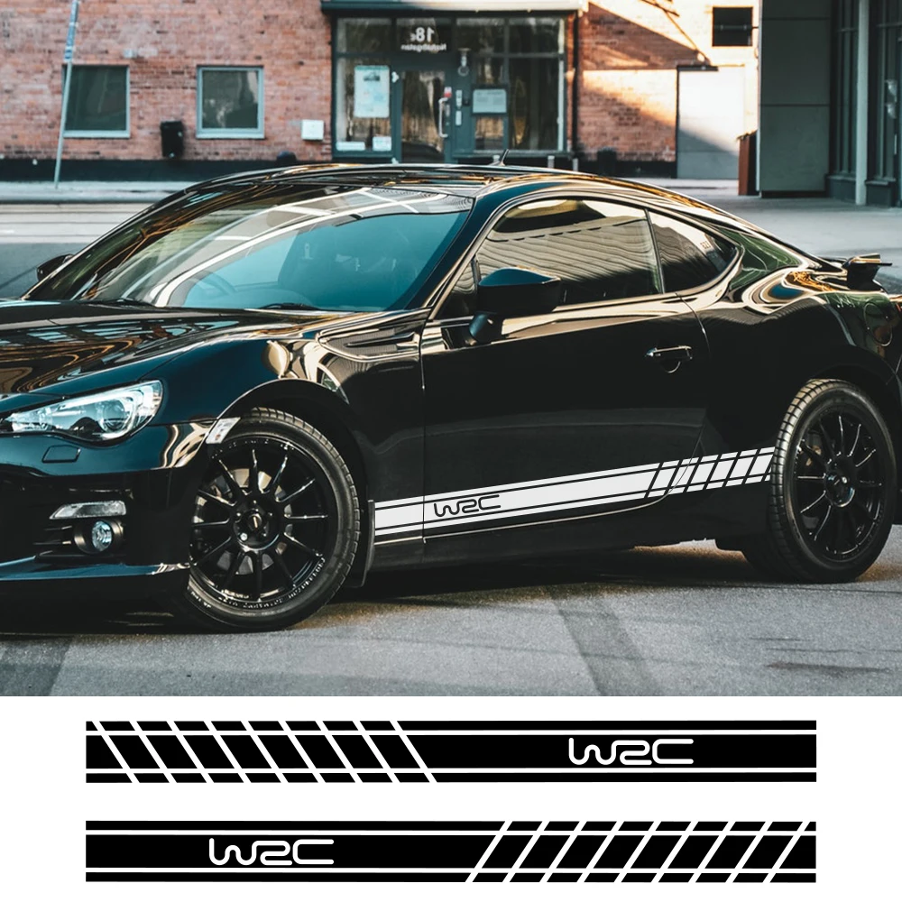 

2pcs 220cmx12cm Car Long Stripe Stickers Auto Side Skirts DIY Decals Car Racing Sports Styling Stickers Car Tuning Accessories