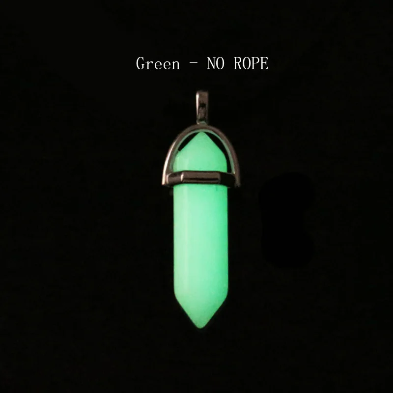 no rope green Геометрическая форма, натуральный кристалл, светящаяся подвеска, ожерелье, Шарм для мужчин и женщин, светящаяся подвеска, вечерние ювелирные изделия - Окраска металла: no rope green
