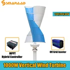 Китайский завод, 1000 Вт ветрогенератор вертикальной турбины, альтернатива свободной энергии, ветряная мельница 12В 24В MPPT, гибридный контроллер, инвертор