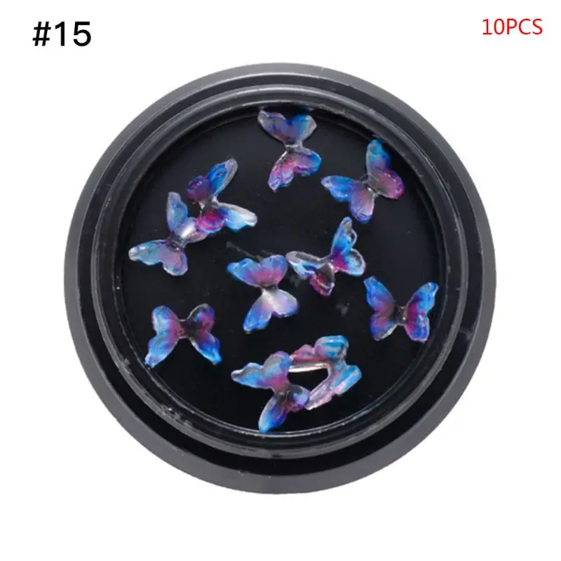 

Наклейки для ногтей, разноцветные, с бабочкой, 10 листов