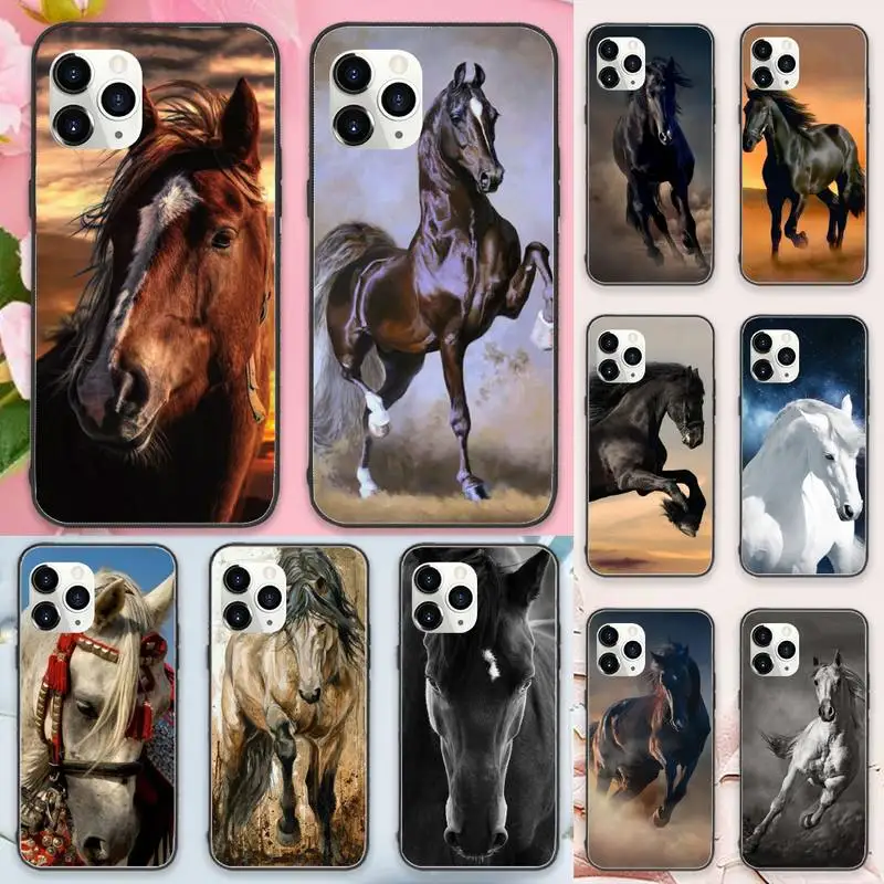 

Running horses aimal Phone Case For iphone 12 11 13 7 8 6 s plus x xs xr pro max mini
