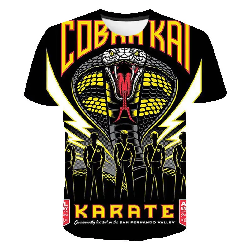 

Men Women Children Summer Short Sleeve Cobra Kai Fashion 3D Printed T-shirt Casual Boy Girl Kids Streetwear Cool Tops Tee