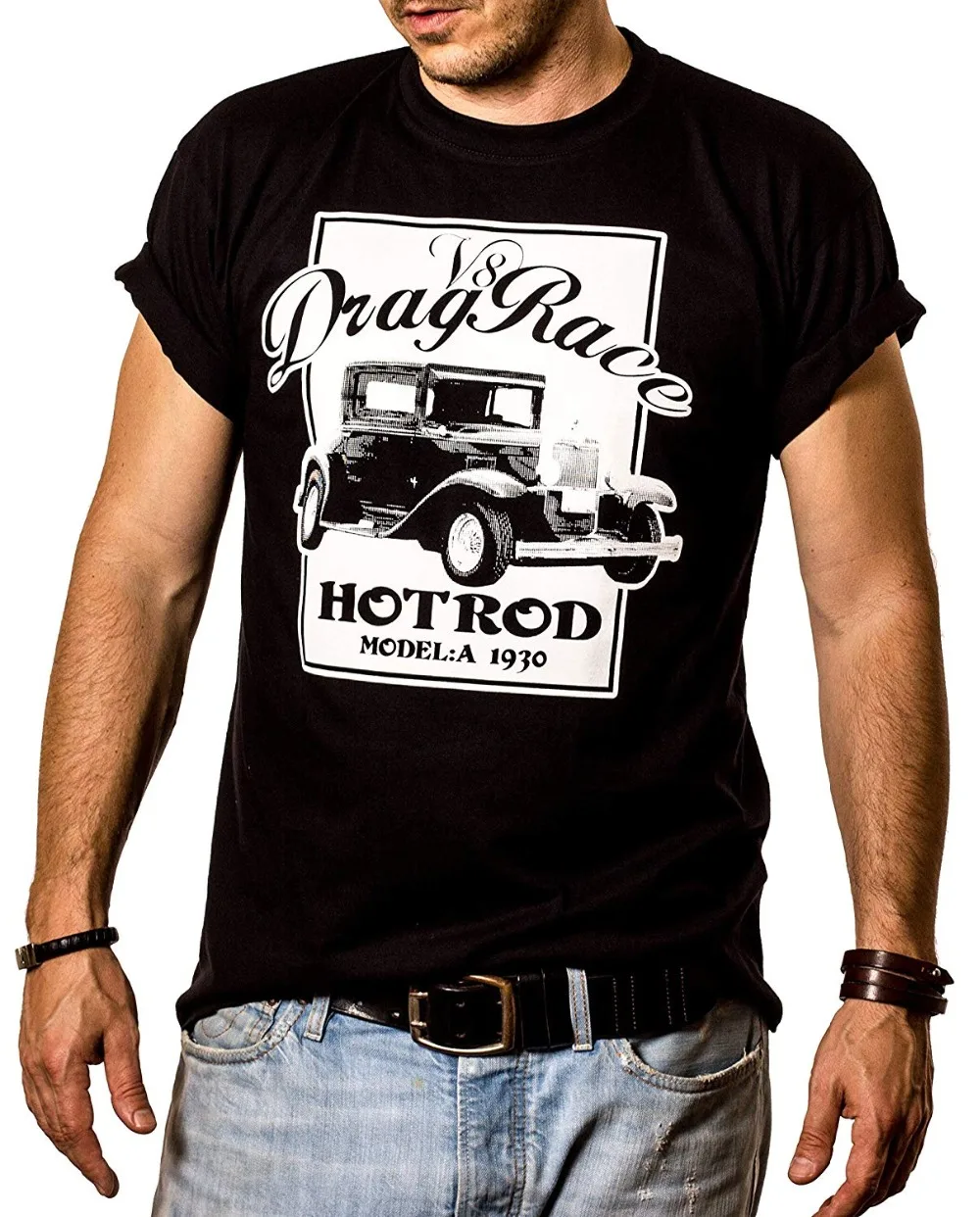 

Men'S T-Shirt Rockabilly Hot Rod Drag Race 2020 New Short Sleeve Men Fashion Men T Shirts Round Neck Cotton T Shirt
