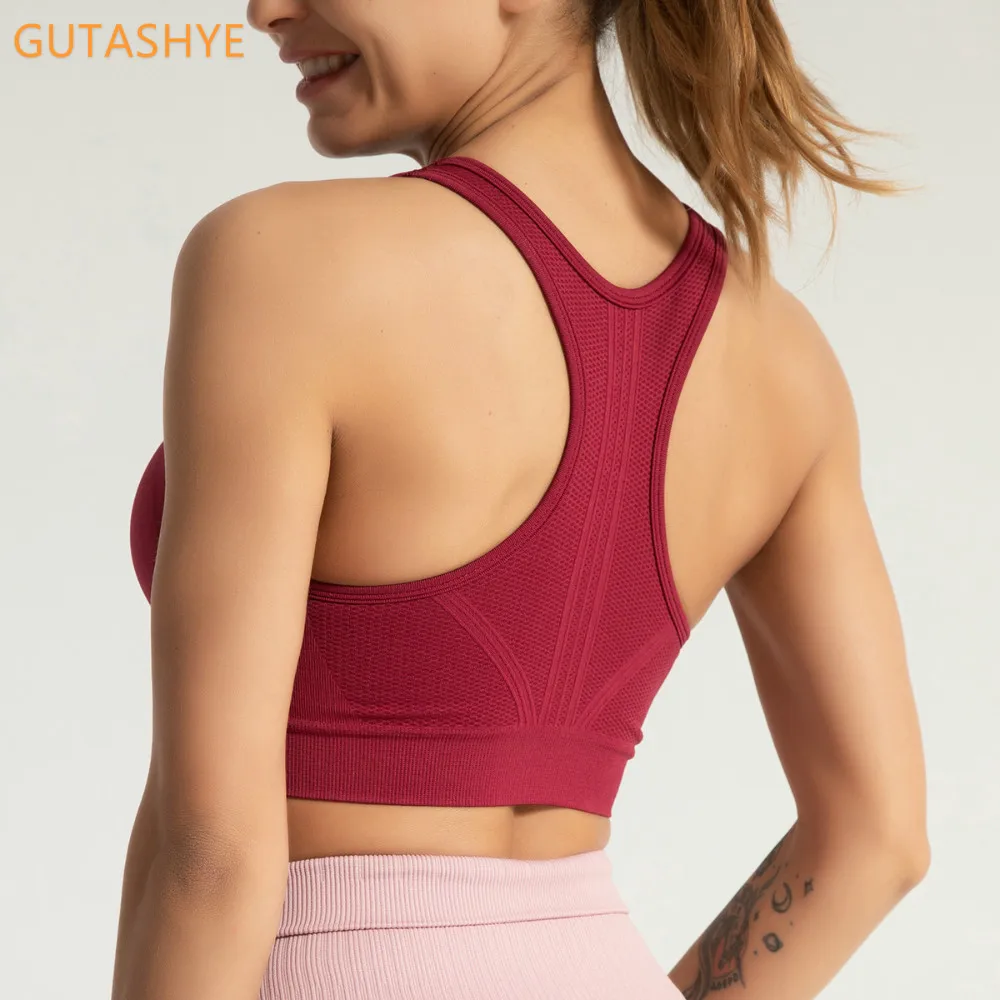 Женский бесшовный бюстгальтер GUTA спортивный с высокой отдачей для йоги