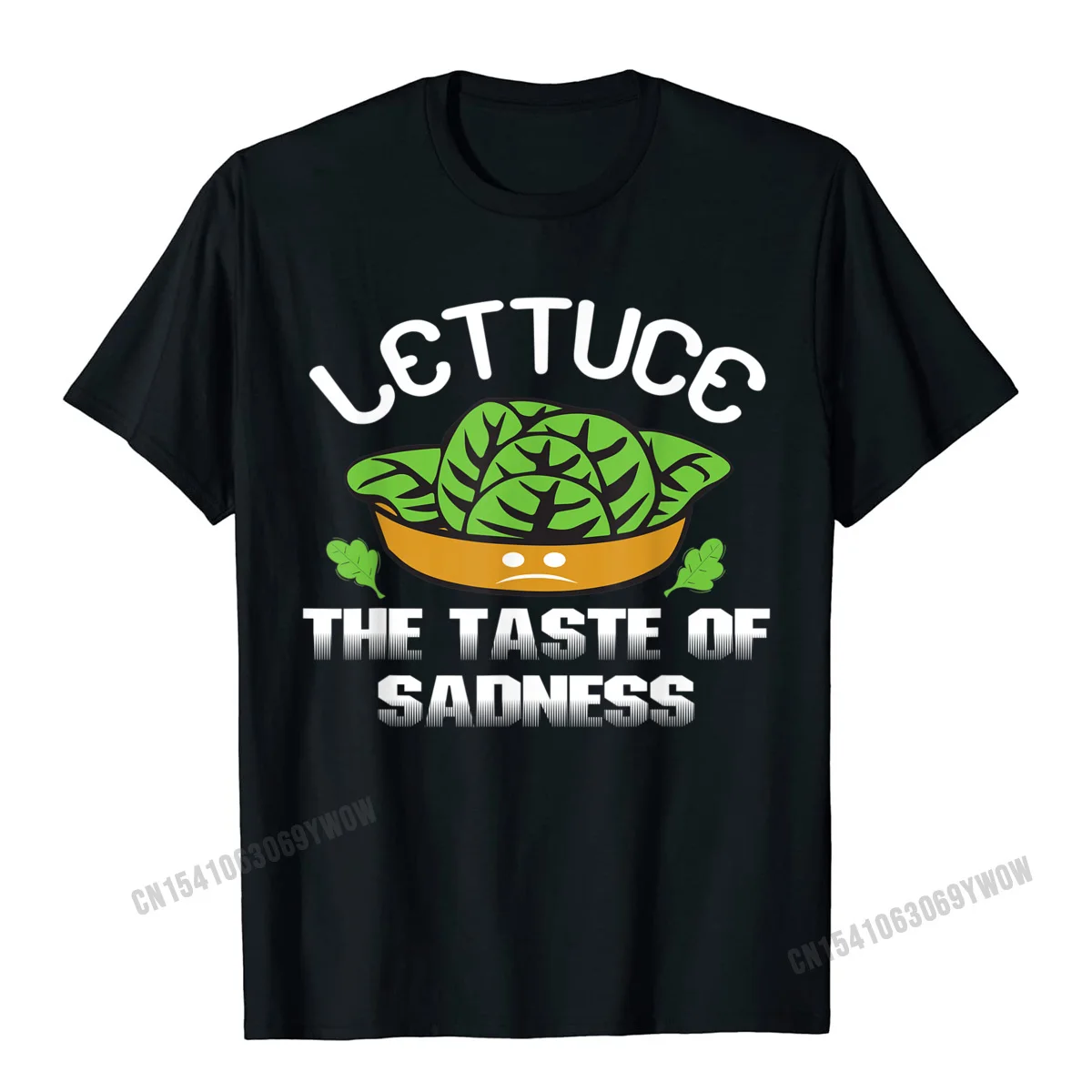 Funny No Vegan Gift - Lettuce The Taste Of Sadness T-Shirt Camisas Men Cotton Tops Tees For Boys Casual T Shirt Letter Funky