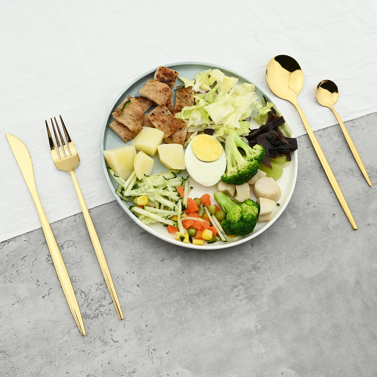 24 шт./набор золотые столовые приборы из нержавеющей стали|Столовые сервизы| |