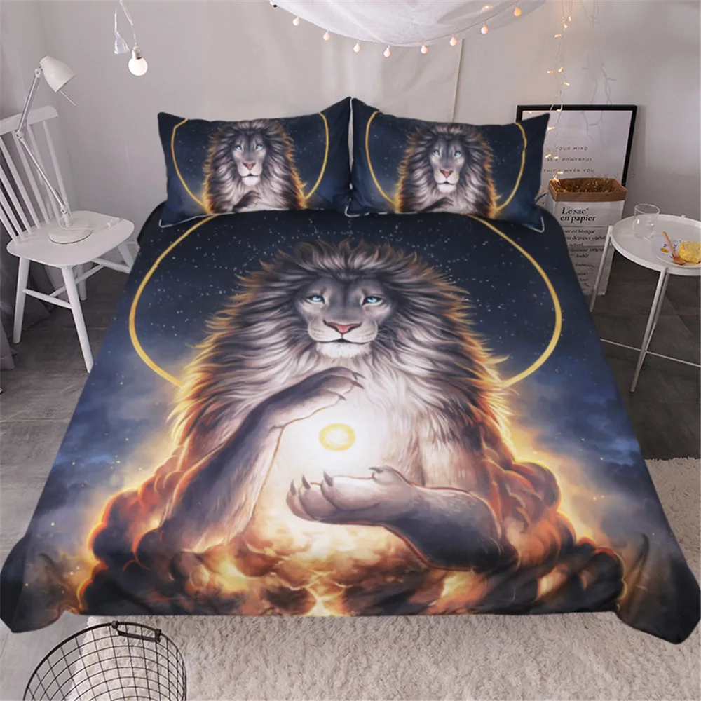 Модное домашнее постельное белье в простом стиле с изображением Льва для боевых