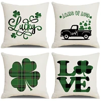 green letter st patricks day new home soft accessories wholesale linen pillow case cushion cover