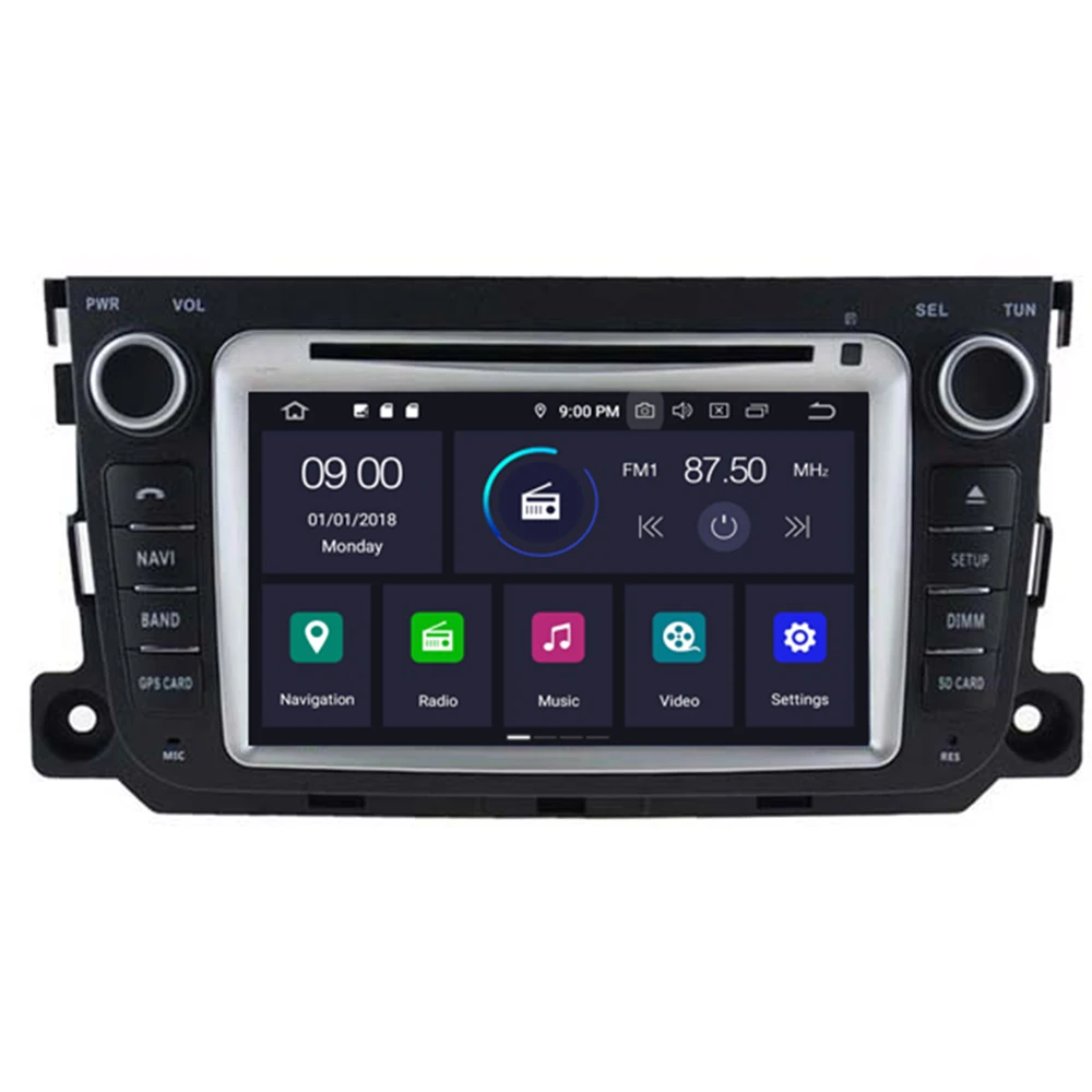 Автомобильный мультимедийный радиоплеер с IPS-экраном на Android 10 для Mercedes Benz Smart Fortwo