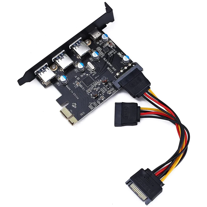 PCI E на USB3.0 Тип C + 3 знака после расширения карты Интерфейс 4 Порты и разъёмы сетевая