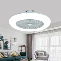 modern nordic minimalist ceiling fan light acrylic panel led smart mute dimming ac 220v factory office living room dimmer