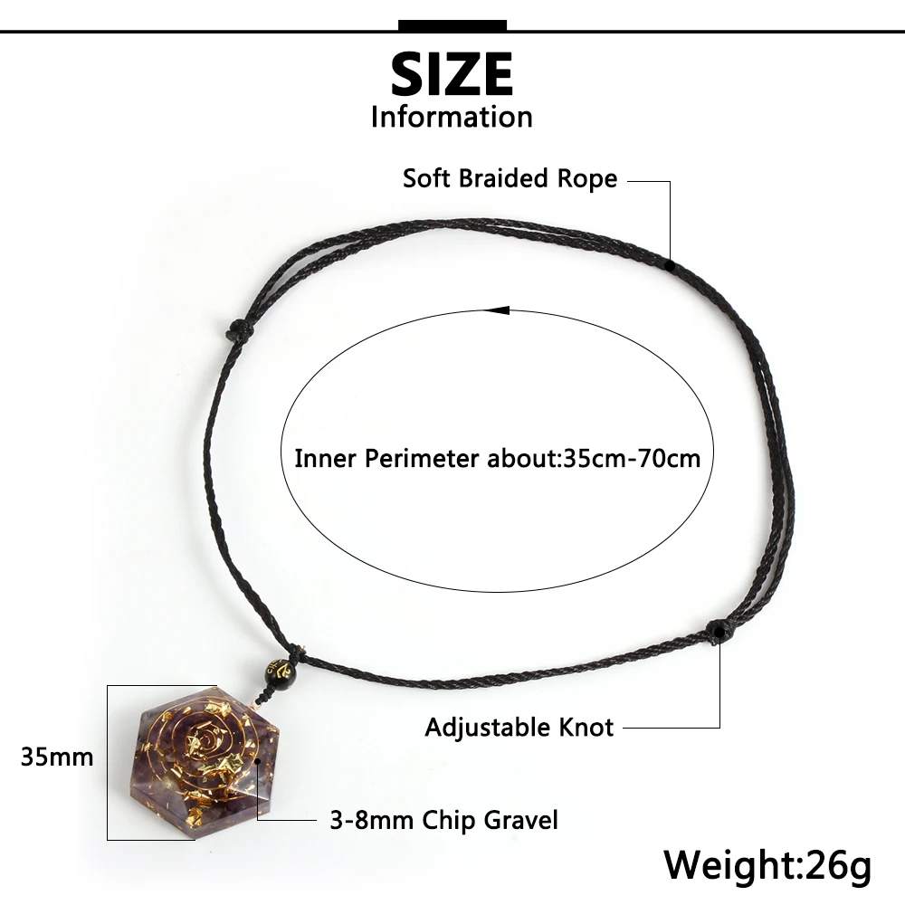 Кристалл Камень аметисты гранат Амазонит смола кулон Oronge ожерелье Исцеление