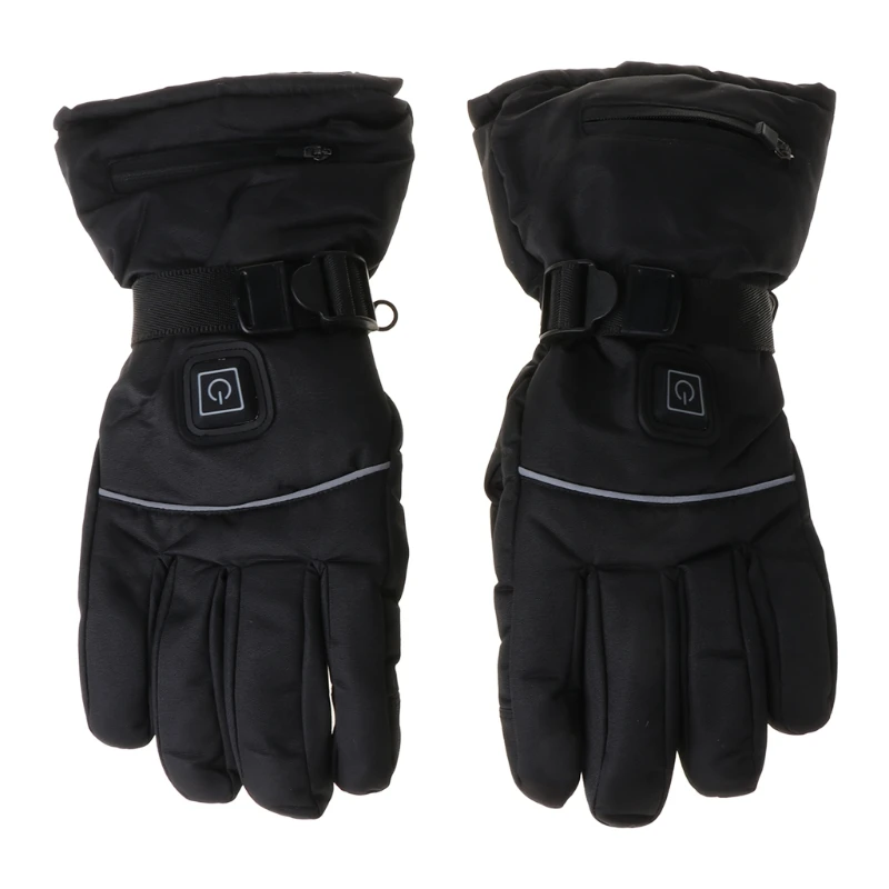

4.5V Unisex Winter Windproof Electric Heated Gloves with Reflective Strip 3 Levels Rechargeable Battery Heating Mittens H9ED