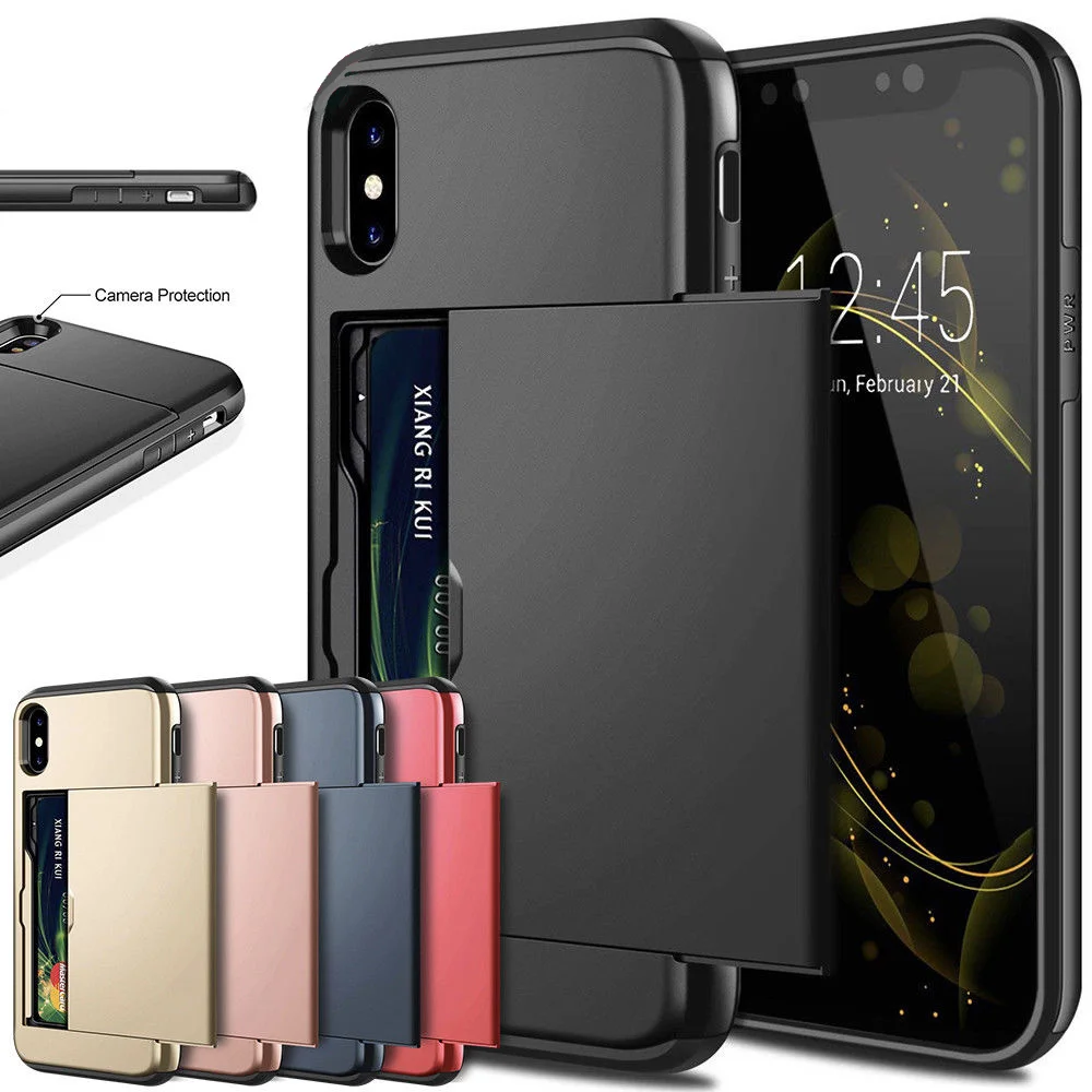 Чехол для iPhone 11 pro max XR бронированный чехол-кошелек с отделениями карт 7 8 Plus 6 6s 5 5S SE