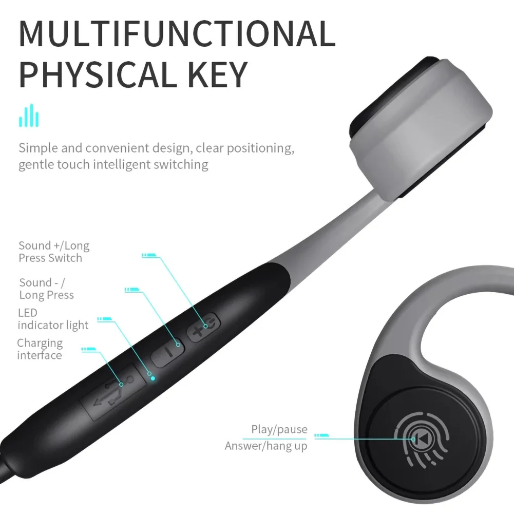 V9 наушники Bluetooth 5 0 костная проводимость гарнитура стерео Беспроводные