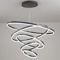 ac 220v led pendant lights for home kitchen living dining room diy hanging light circle rings lamp indoor lighting fixtures