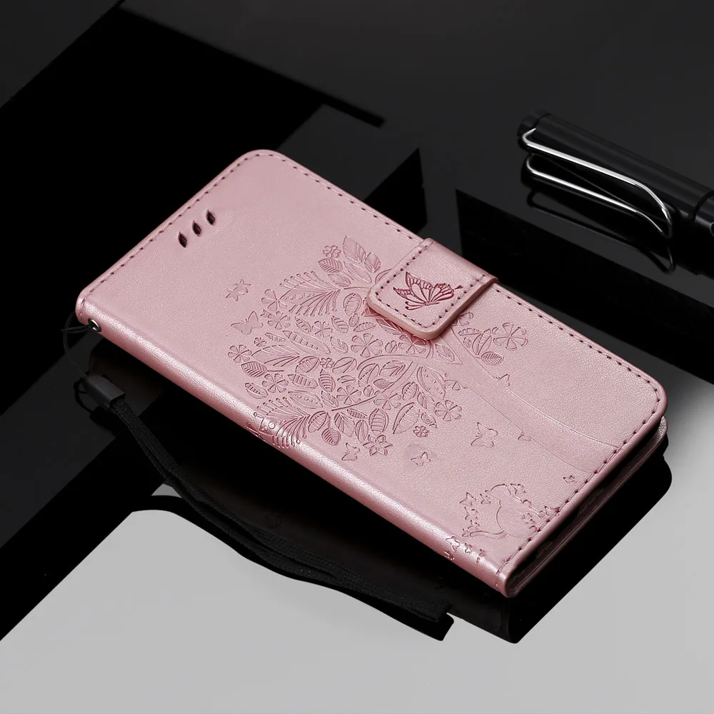 Rose Gold Для LG K7 2017X230X230 чехол, великолепный кошелек с бабочками и цветами, кожаный чехол для LG K 7 LGK7 LGX230 LG-x230 - Цвет: Rose Gold