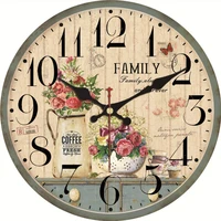vintage inspired french pink flowers kitchen wall clock flower family alway coffee shop silent battery wall watches clock