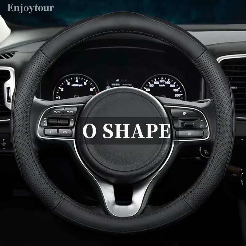 B full black Топ Слои кожаный руль охватывает Для Suzuki Alivio/Ciaz Baleno Celerio Jimny SX4 S-Cross Grand Vitara Aerio Kizashi Liana - Название цвета: B full black