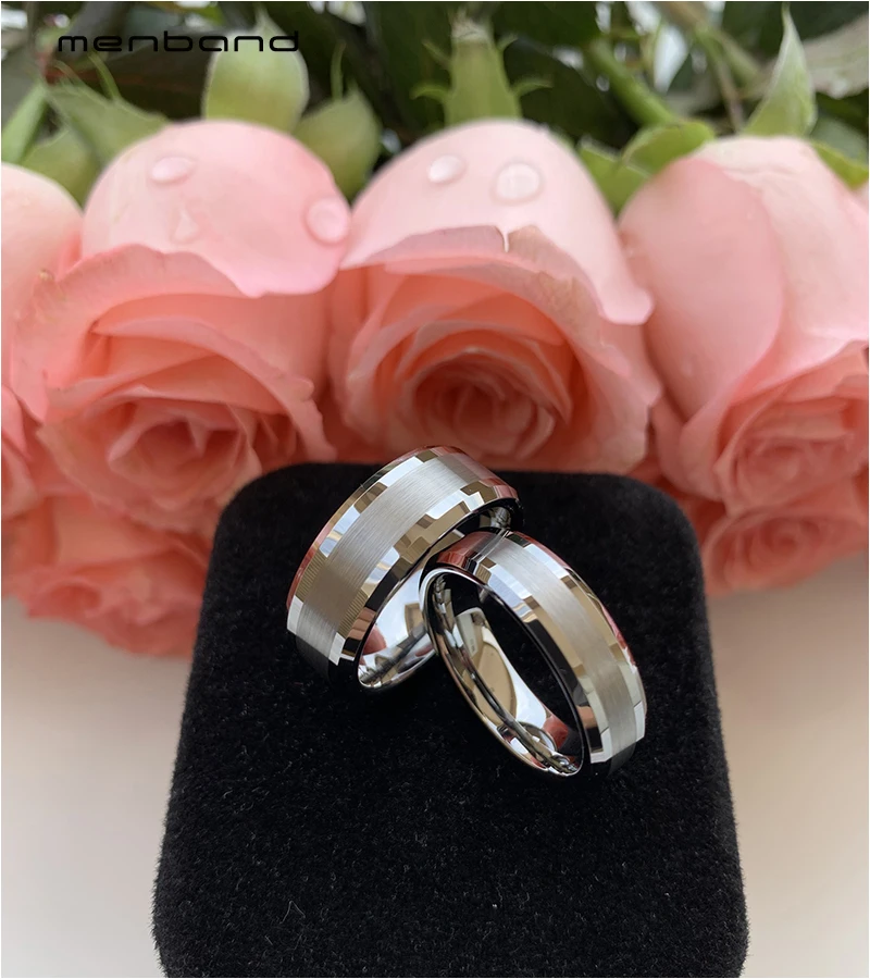 Обручальное кольцо для мужчин и женщин вольфрамовое с матовой отделкой 6 мм 8