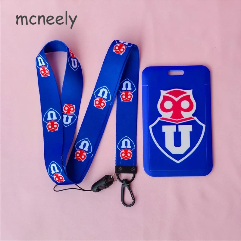 

2021 Chile Football Club Series Name Card Covers ID Card Holder Students Bus Card Case Lanyard Visit Door Identity Badge Cards