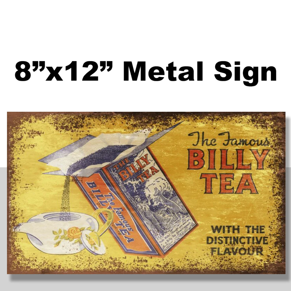 Австралийский чай Билли-рекламный винтажный стильный металлический знак кафе