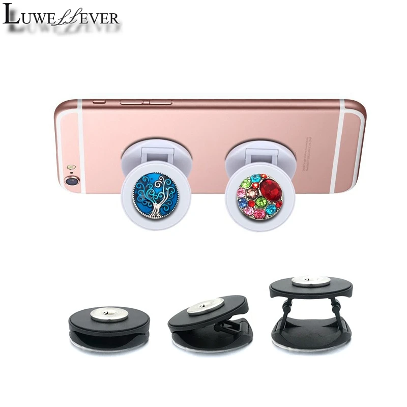 

Fashion Phone Folding Stand Finger 018 Fit 18mm Snap Button Mobile Secure Grip Support Bracket Adjustable Desktop Holder
