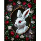 Полностью квадратнаякруглая Алмазная вышивка кролик Роза картина Стразы 5D Diy алмазная живопись мозаика крестиком Декор