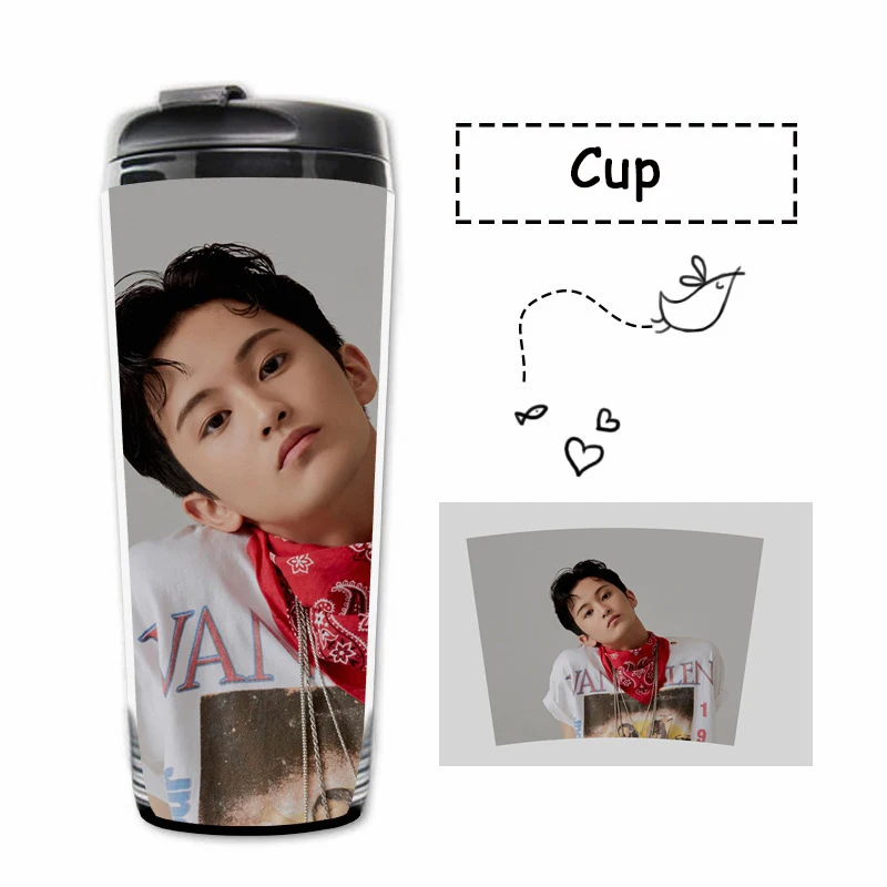 Kpop SuperM первый мини альбом водная чашка SuperM BAEKHYUN KAI TAEYONG TAEMIN десять кривая чашка с двойными стенками пластиковая чашка вентиляторы коллекция