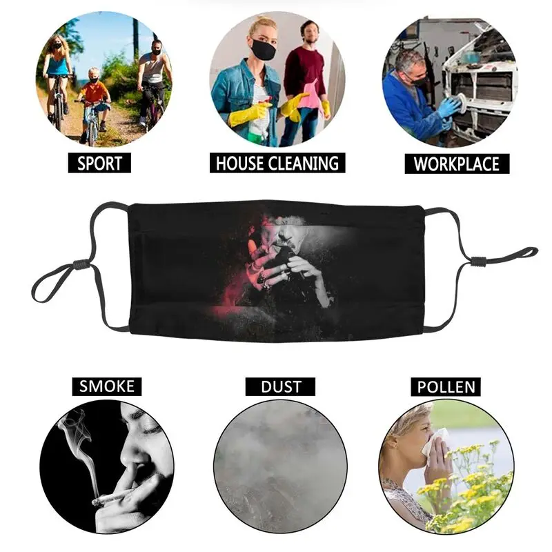 

Breathable Rock Johnny Hallyday Mouth Mask French Singer Anti Haze Dustproof Protection Cover Mask Respirator Mouth Muffle