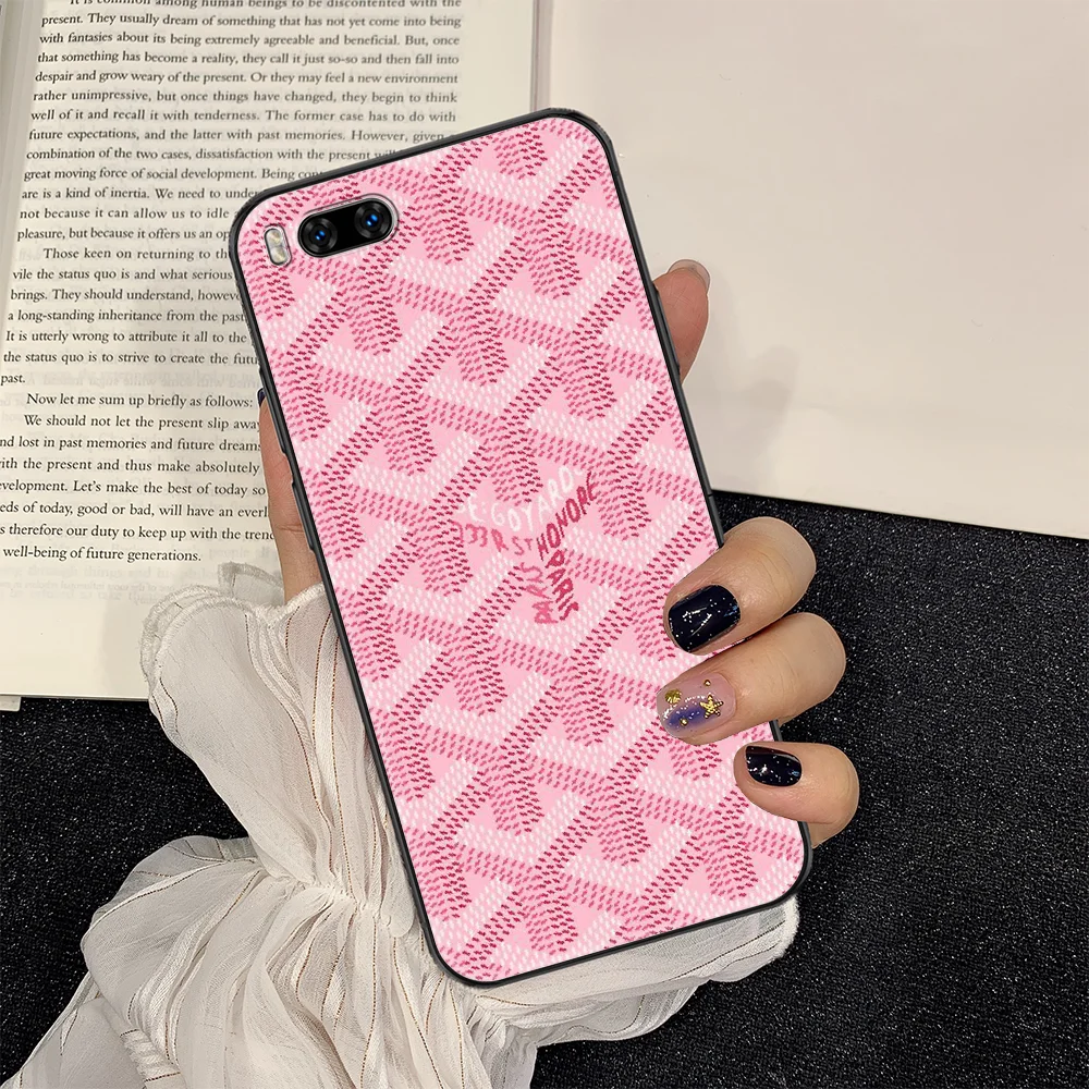 

Goyards Design Phone case For Xiaomi Mi Max Note 3 A2 A3 8 9 9T 10 Lite Pro Ultra black painting funda soft hoesjes 3D
