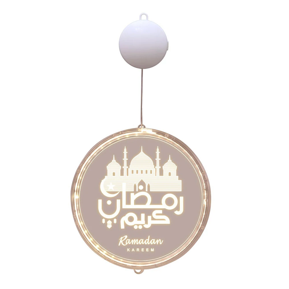 

Ramadan Atmosphere Lantern Lights 3D Eid Mubarak Ramadan Lantern Lights Islam Muslim LED Modeling Lamps for Window