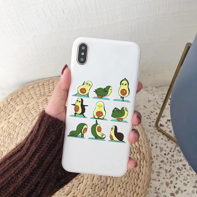 Мультфильм авокадо конфеты белый мягкий силикон чехол для телефона iPhone 11 SE 5 6 6S 7
