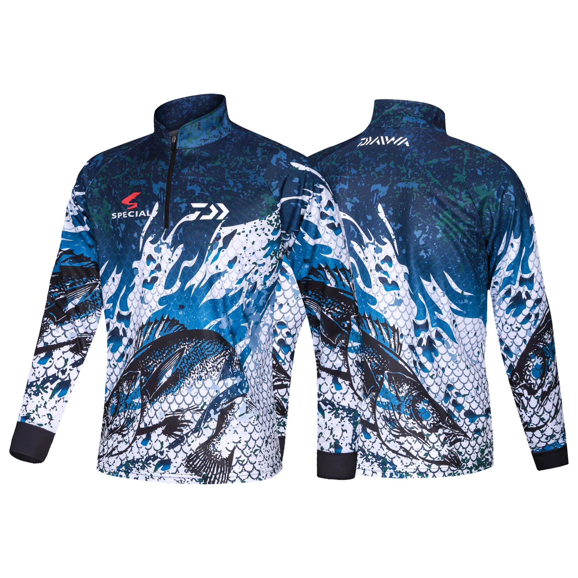 

DAIWA Fishing Clothing Camouflage Cycling Clothes Sunscreen Breathable Anti Mosquito Quick Dry DAWA Hiking Shirt face neck