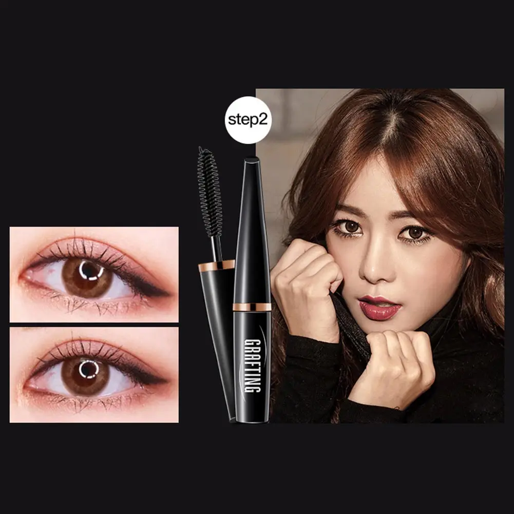 

Newly 2 Pcs Mascara Silk Fiber Set Waterproof Makeup Eyelash Extension Lash Mascara Kit CLA88